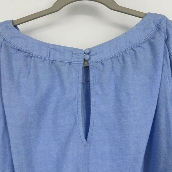 Old Navy Light Blue Top Blouse Cold Shoulder Flare Sleeves Woven Size XXL - Picture 6 of 10